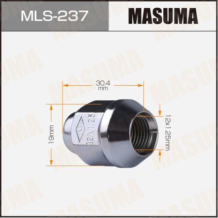 Wheel nut Masuma M12x1.25(R) size 19, MLS-237