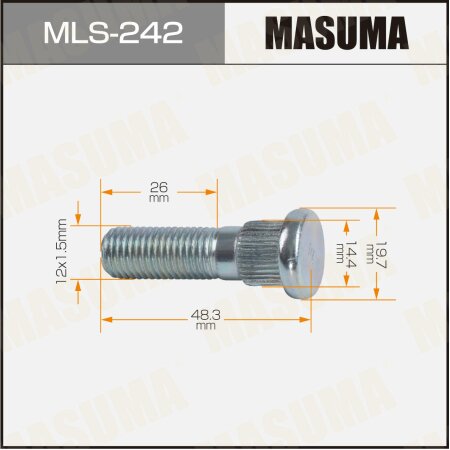 Wheel stud Masuma M12x1.5(R), MLS-242