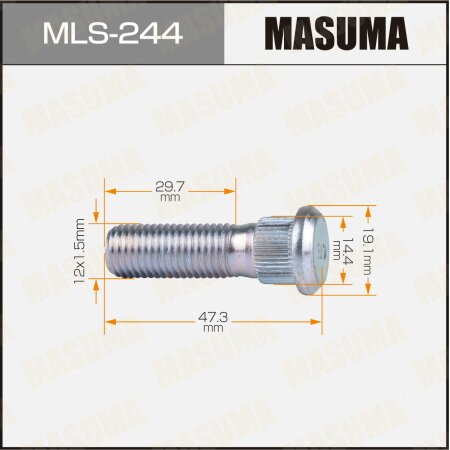 Wheel stud Masuma M12x1.5(R) , MLS-244