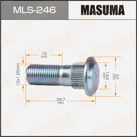 Wheel stud Masuma M12x1.25(R), MLS-246