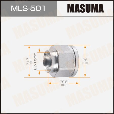 CV Joint nut Masuma M22x1.5(R), 32mm, MLS-501