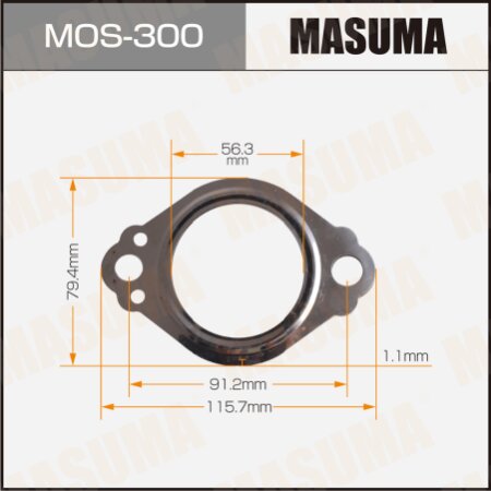 Exhaust pipe gasket Masuma 56.3x129.5x1.1, MOS-300