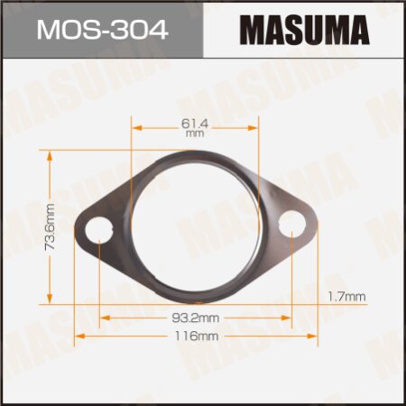 Exhaust pipe gasket Masuma 61.4x116x1.7, MOS-304