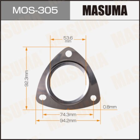 Exhaust pipe gasket Masuma 53.6x94.2x1.1, MOS-305