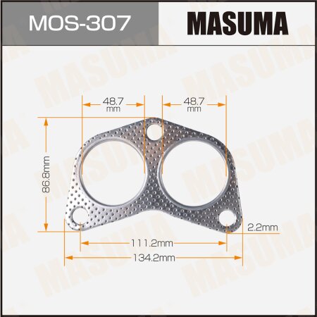 Exhaust pipe gasket Masuma 49.1x48.7x142x2, MOS-307