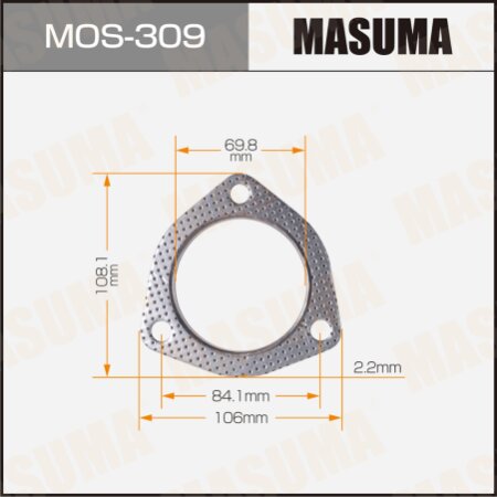 Exhaust pipe gasket Masuma 69.8x106x2.2, MOS-309