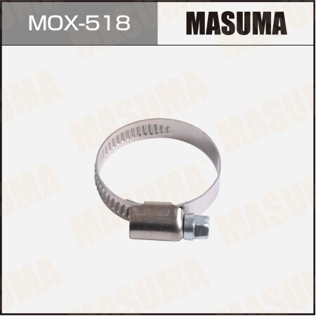 Worm gear clamp Masuma, 10-25mm / H-9mm(stainless steel), MOX-518