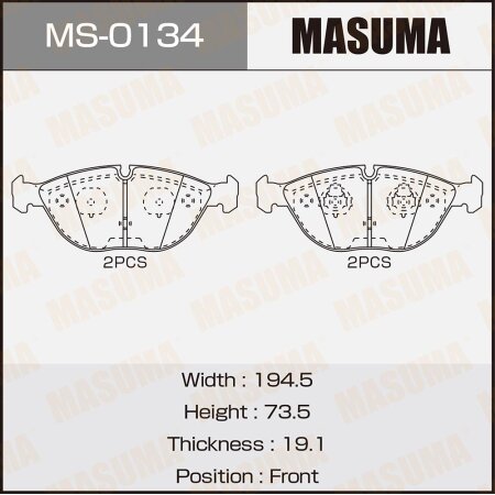 Brake pads Masuma, MS-0134