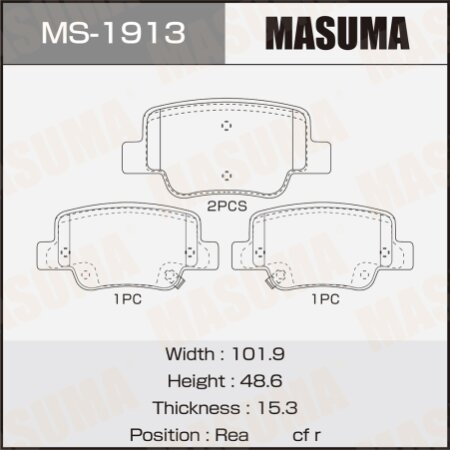 Brake pads Masuma, MS-1913