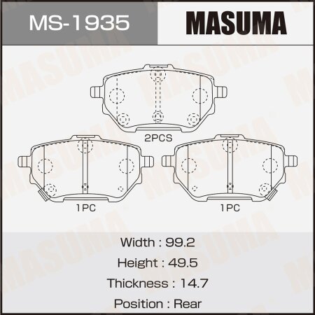 Brake pads Masuma, MS-1935