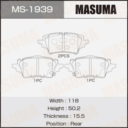 Brake pads Masuma, MS-1939