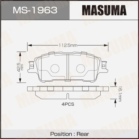 Brake pads Masuma, MS-1963