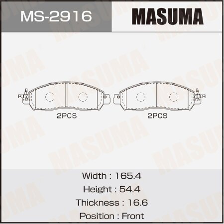 Brake pads Masuma, MS-2916