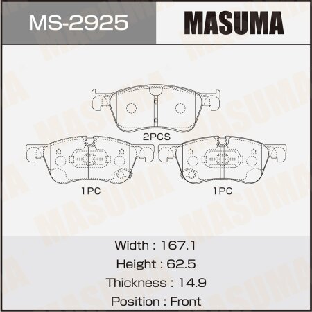 Brake pads Masuma, MS-2925