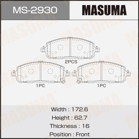 Brake pads Masuma, MS-2930
