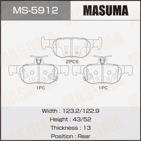 Brake pads Masuma, MS-5912