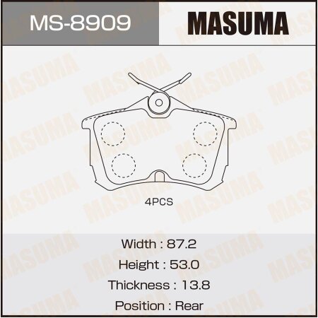 Brake pads Masuma, MS-8909