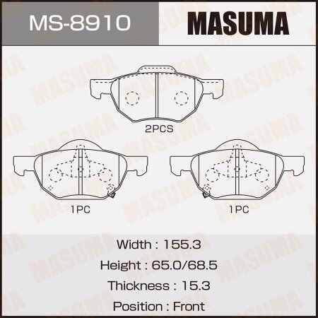 Brake pads Masuma, MS-8910