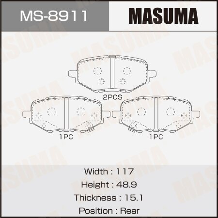 Brake pads Masuma, MS-8911