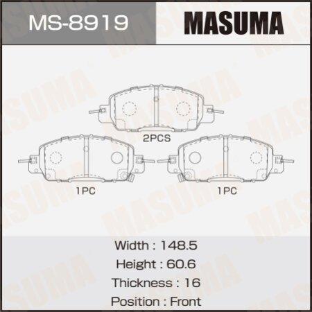 Brake pads Masuma, MS-8919
