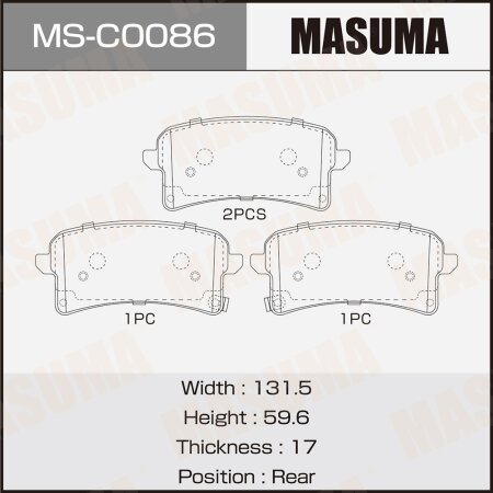 Brake pads Masuma, MS-C0086