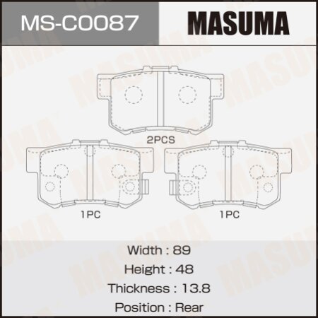 Brake pads Masuma, MS-C0087