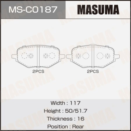Brake pads Masuma, MS-C0187