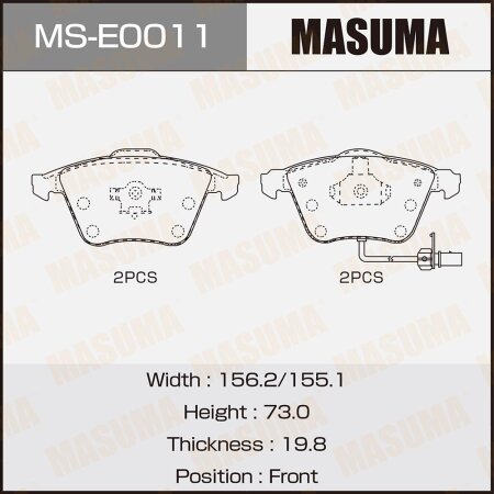 Brake pads Masuma, MS-E0011