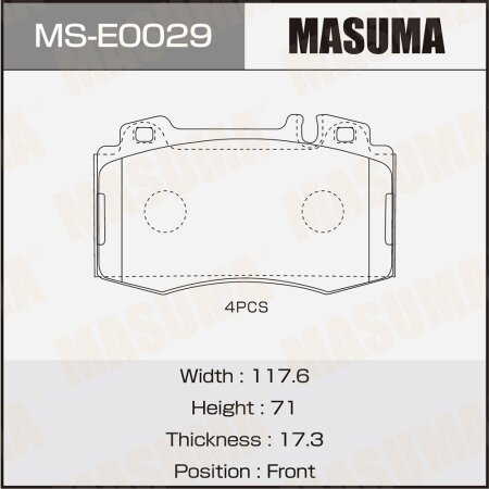 Brake pads Masuma, MS-E0029