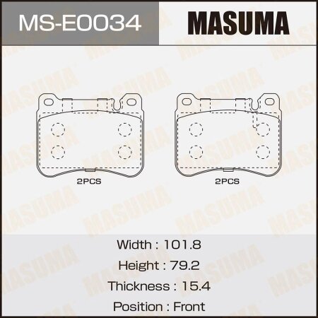 Brake pads Masuma, MS-E0034