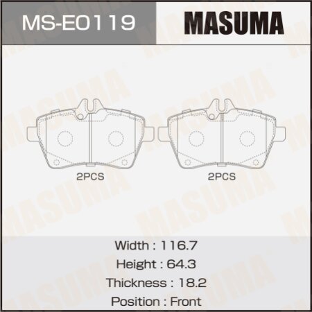 Brake pads Masuma, MS-E0119