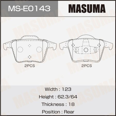 Brake pads Masuma, MS-E0143