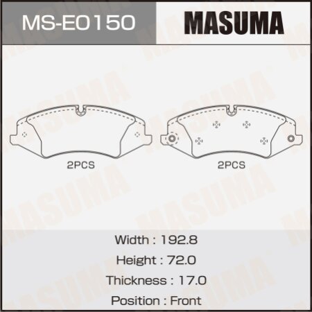 Brake pads Masuma, MS-E0150