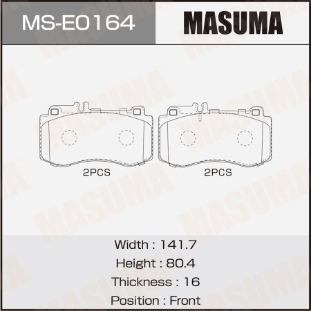 Brake pads Masuma, MS-E0164