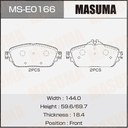 Brake pads Masuma, MS-E0166