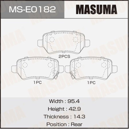 Brake pads Masuma, MS-E0182