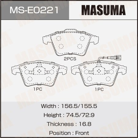 Brake pads Masuma, MS-E0221