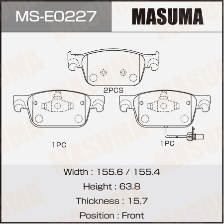 Brake pads Masuma, MS-E0227