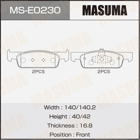 Brake pads Masuma, MS-E0230