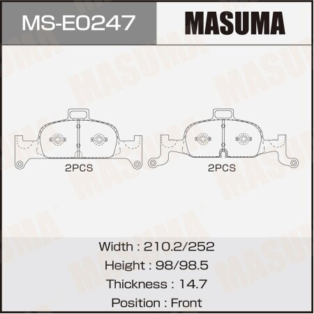 Brake pads Masuma, MS-E0247