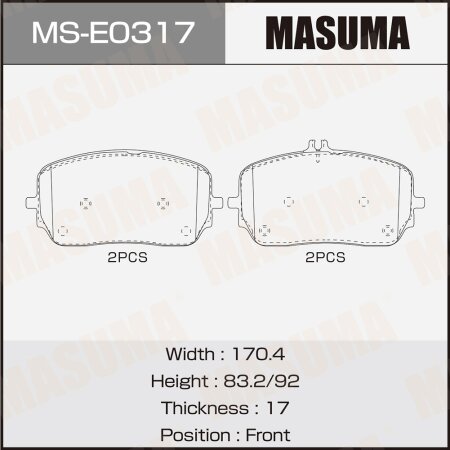 Brake pads Masuma, MS-E0317