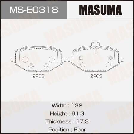 Brake pads Masuma, MS-E0318