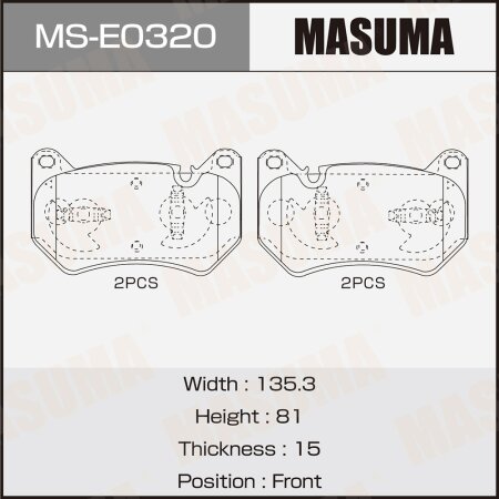 Brake pads Masuma, MS-E0320