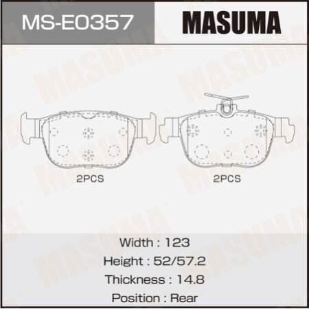 Brake pads Masuma, MS-E0357