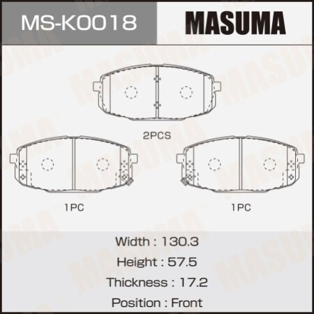 Brake pads Masuma, MS-K0018