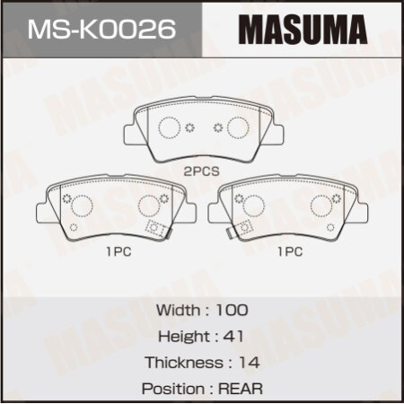 Brake pads Masuma, MS-K0026