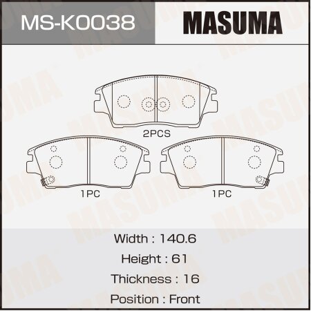 Brake pads Masuma, MS-K0038