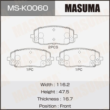 Brake pads Masuma, MS-K0060