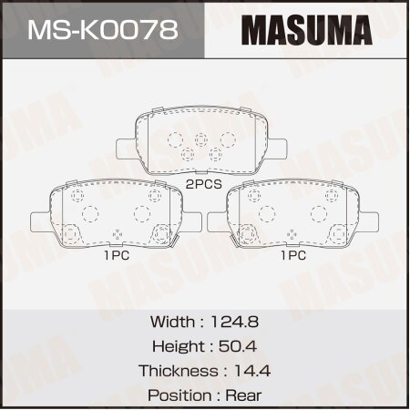 Brake pads Masuma, MS-K0078