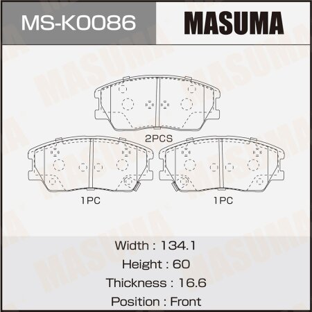 Brake pads Masuma, MS-K0086